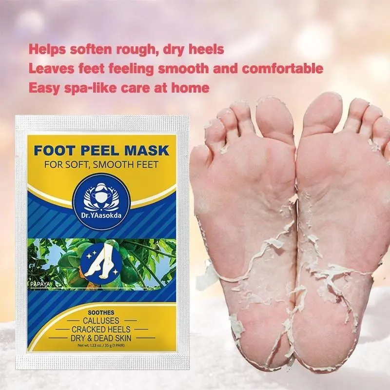 Peeling Foot Mask for Exfoliating Skin: Specially developed to gently smooth rough and dry skin on the feet and improve skin texture. It delivers deep hydration for foot care, repairs chapped skin, and leaves your feet silky smooth.