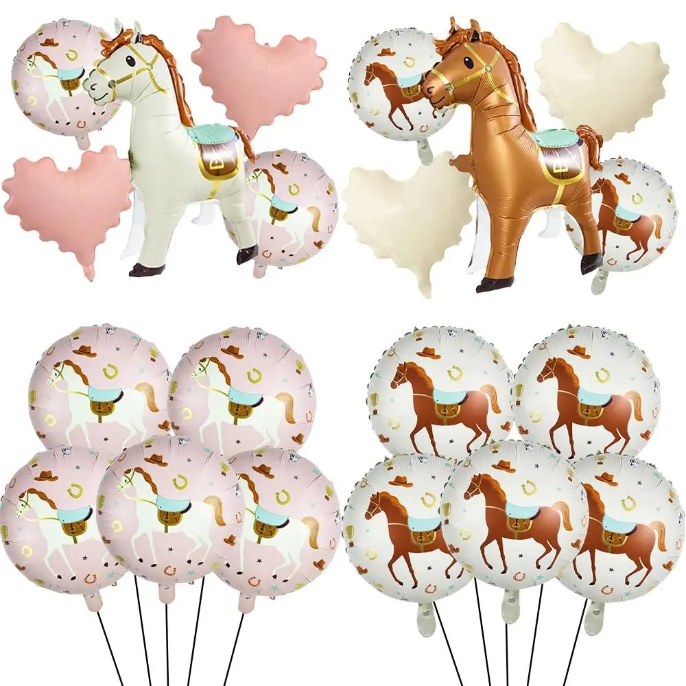 Horse Foil Balloon Set 18inch Horse Pattern Balloon Standing Pony Balloon Set Birthday Racing Horse Party Baby Shower Decoration