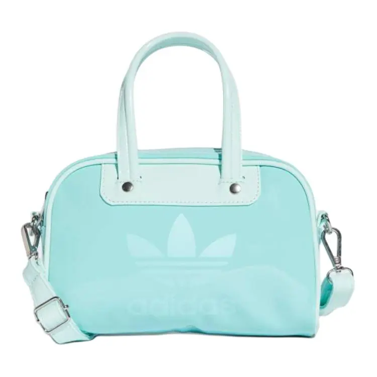 Adidas Originals 2.5L Bowling Bag – Women’s PU Leather Crossbody Handbag with Front Logo Print in Mint