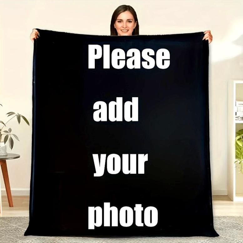 Custom Photo Personalized Family Blanket Soft Anti-Pilling Flannel Ideal Gift For Holidays Birthdays And Commemorative Events Warm Comfortable Suitable For Family Travel And Office All Year Round Use,summervibes
