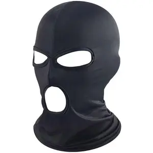 3 Holes Full Face Mask,1PC Women Men Thin Balaclava Ski Mask,Three Holes Full Face Cover for Motorcycle Bike Hunting Cycling Cap Ski Black