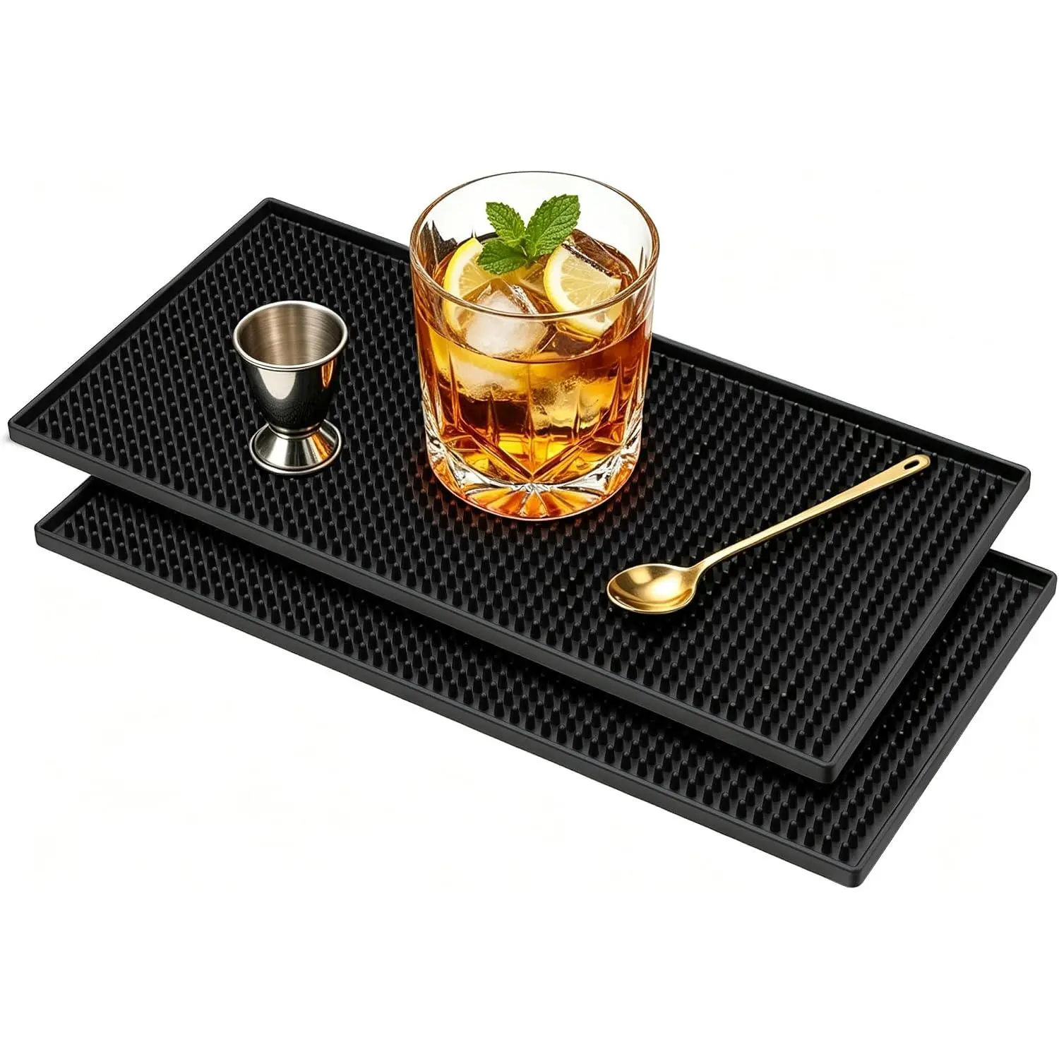 Bar Mat, 12x6IN Non-Slip PVC Mats for  Coffee Bar Countertop | Versatile for Coffee Drinks  Makers, Keep Bar Counter Tops Neat Tidy, Drying Dishes Cups Glasses, Easy to Clean