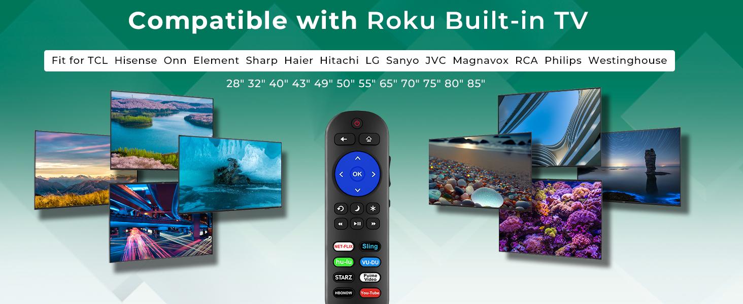 3 Packs Universal for Roku TV Remote, Replacement for TCL/Onn/Hisense/Element/Sharp/Haier/Hitachi/LG/Sanyo/JVC/Magnavox/RCA/Westinghouse Roku TV Remote with 8 Shortcuts One Touch Control Usb C Hdmi