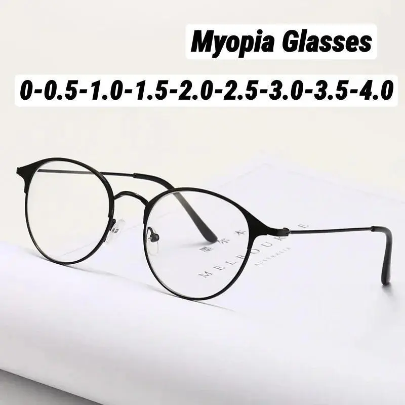 2026 Blue Light Blocking Eye Protection Near Sight Glasses Round Frame Myopia Glasses Women Short-sighted Myopia Eyeglasses