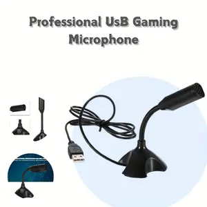 Portable USB- Mini USB Capacitor Microphone with Plug-and-Play, Adjustable Gooseneck & Headband - Compatible for PC/Mac, Compatible with Skype/Zoom/USB-PnP Sound Device, Plug-in Power for Desktop/Laptop