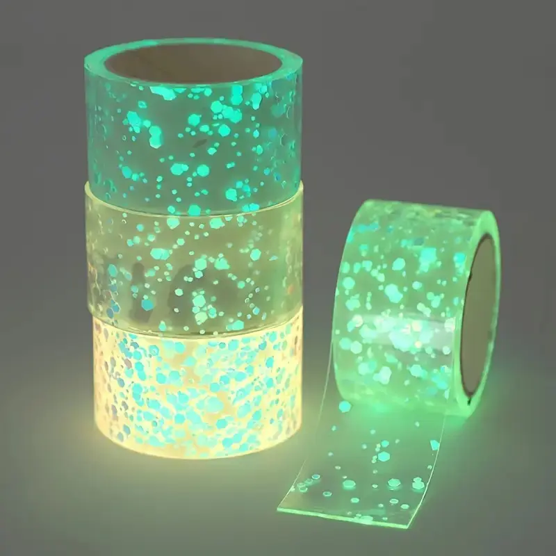 4 Rolls Glow-In-The-Dark Nanofiber Tape, Fluorescent Adhesive Tape for DIY Crafts, Ideal for Nighttime Decorations, High-Quality Bonding Tape