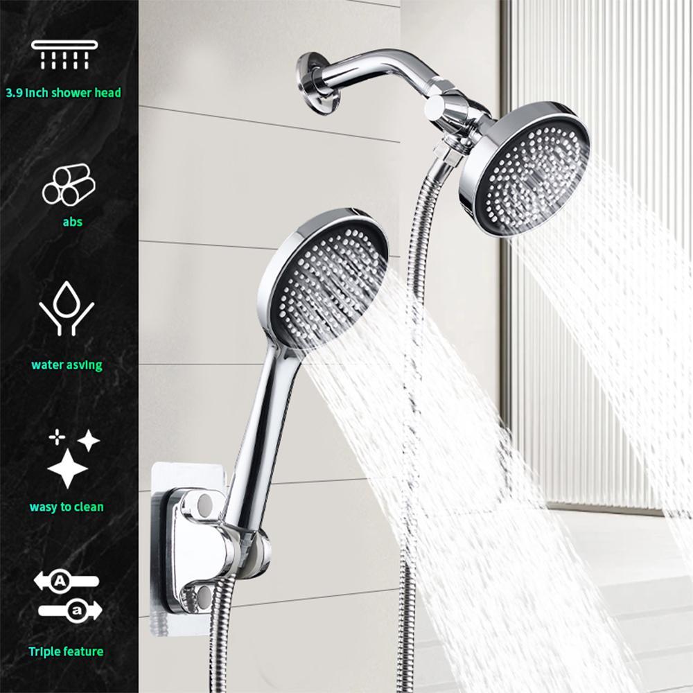 High-Pressure Shower Set, Handheld Spray & Fixed Nozzle, Wall-Mounted Bathroom Accessories, High Pressure Showerhead, Complete Installation Kit, Home Use, Adjustable Handheld Showers