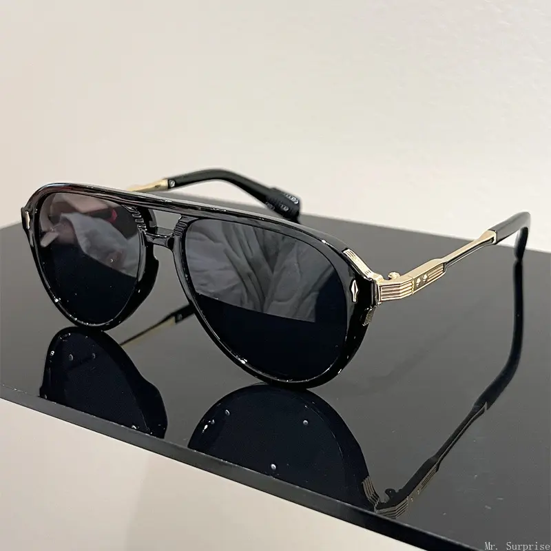 Classic Double Bridge Metal Sun Glasses for Adult Men, UV Protective Fashion Eyewear, Versatile Accessory for Driving, Travel and Sunny Daily Outfits