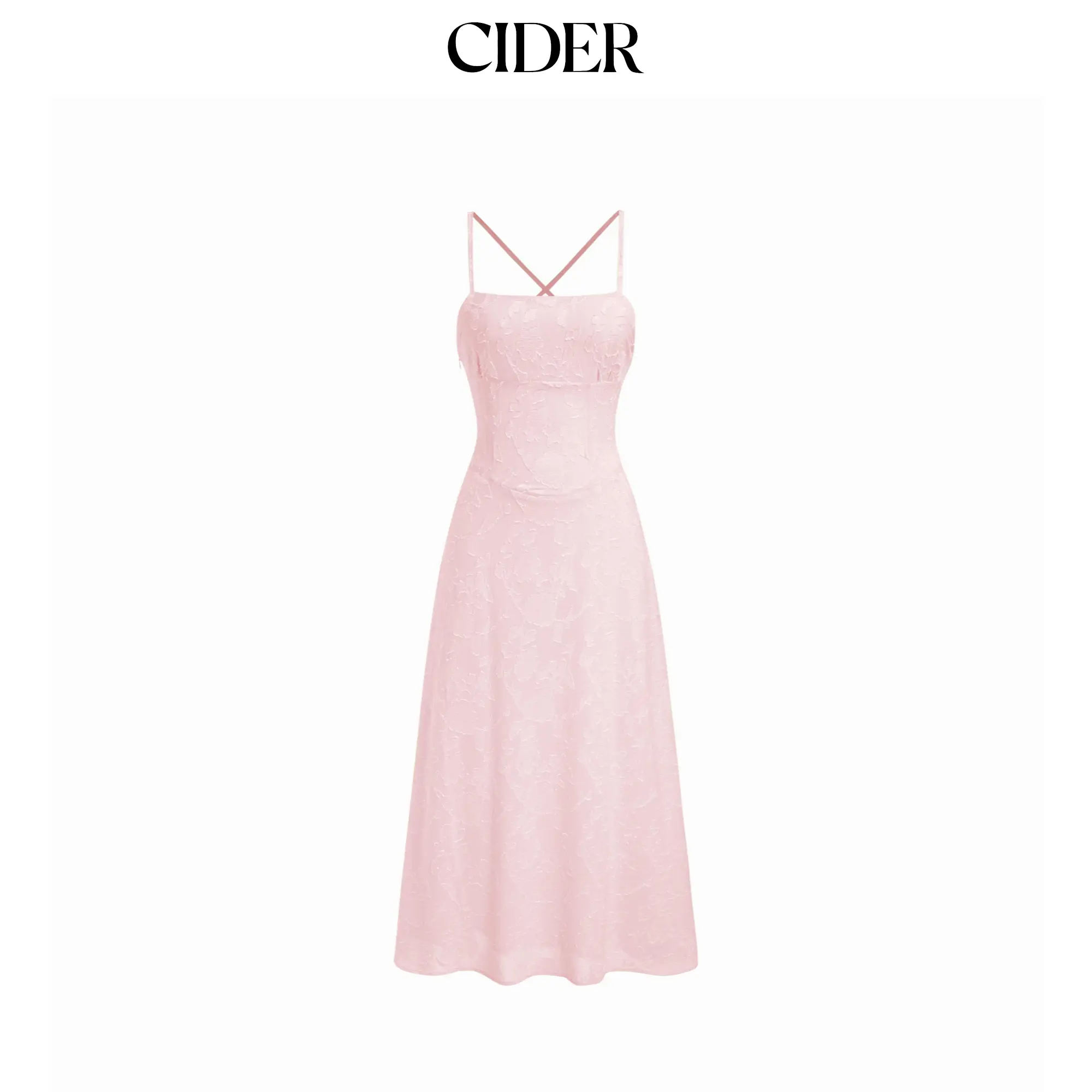 Cider Jacquard Floral Tie Back A-line Maxi Dress