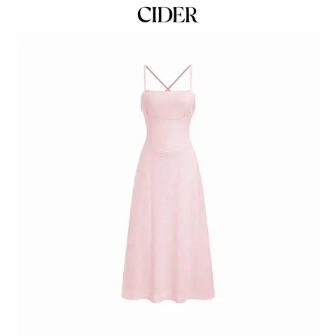 Cider Jacquard Floral Tie Back A-line Maxi Dress