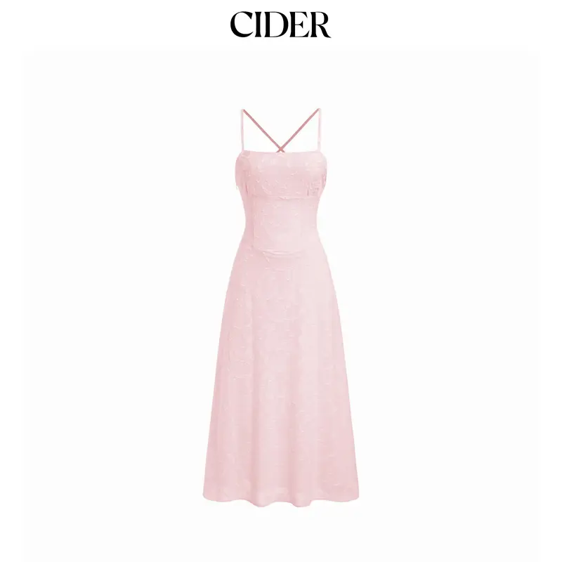 Cider Jacquard Floral Tie Back A-line Maxi Dress