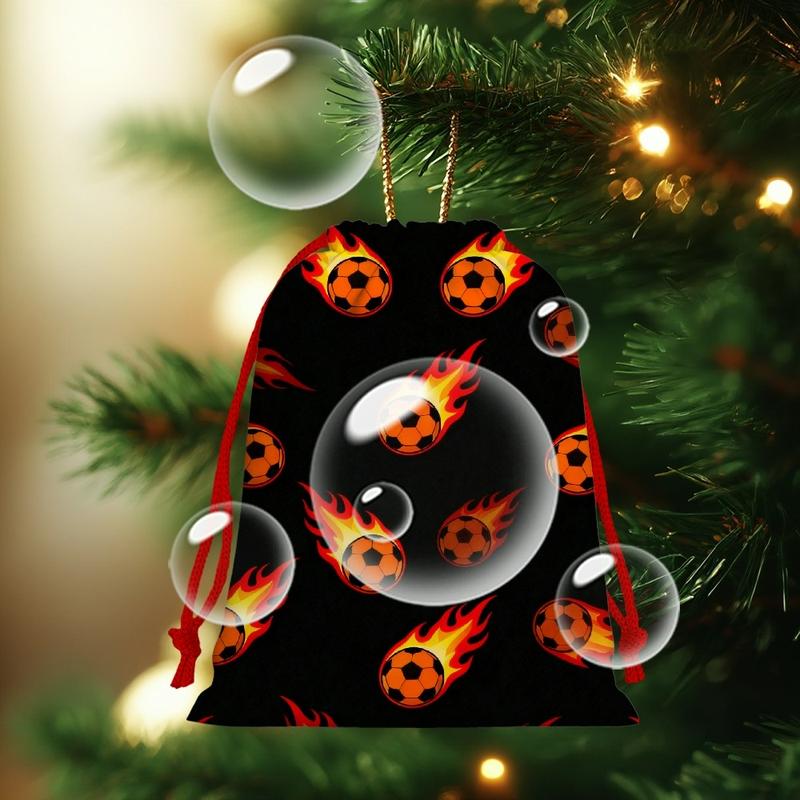 Short Plush Drawstring Dtorage Bag Football party decoration with football patterns (21) Jewelry storage bag, 130g short plush, candy storage bag Festivals, parties, weddings drawstring gift bag