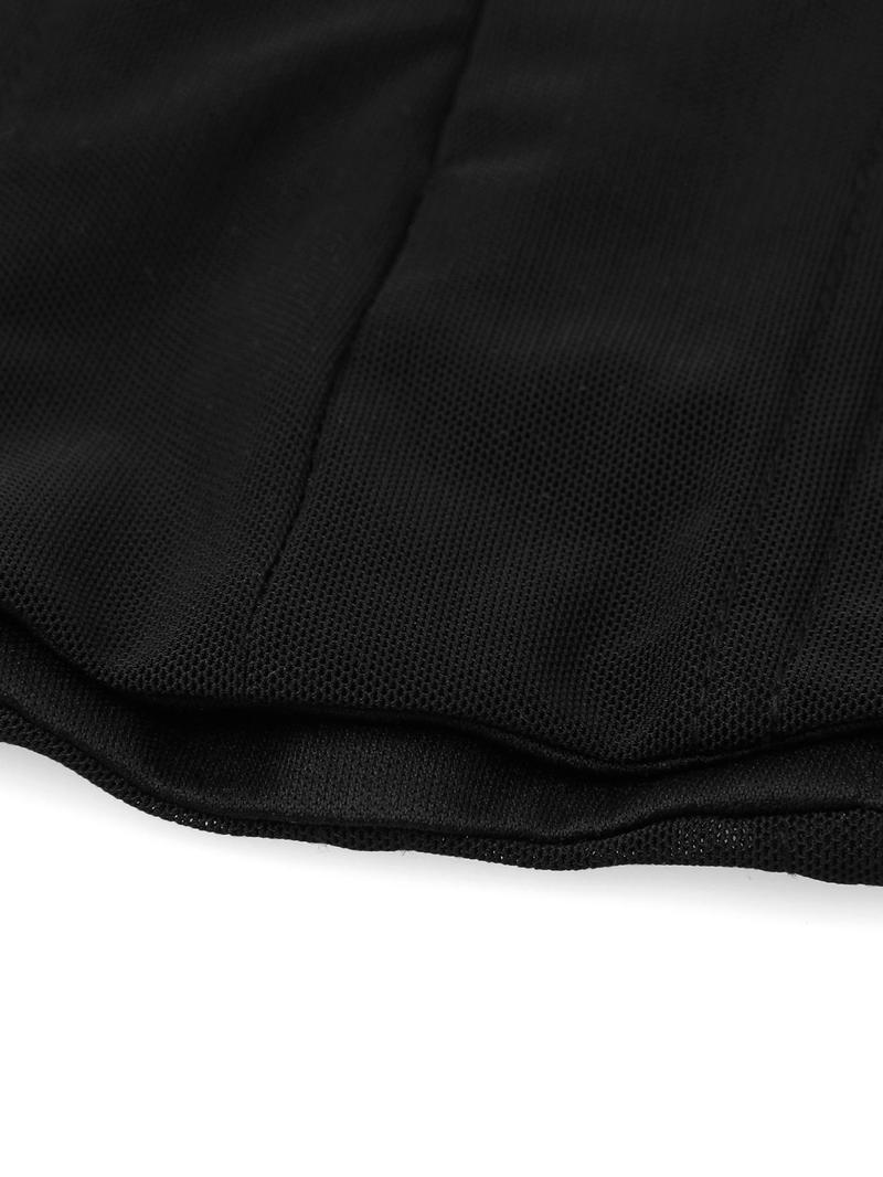 Women's Fishbone Corset Structure Crop Cami Top Solid Tube Top for Daily Wear Mesh Corset Top