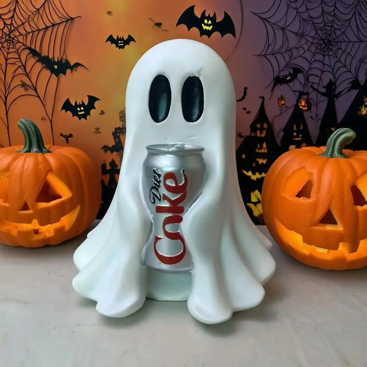 New Ghost Hug Drink Resin Craft Ornament, Home Decor Item, Halloween Gift, Cute Design, Perfect for Festive Season