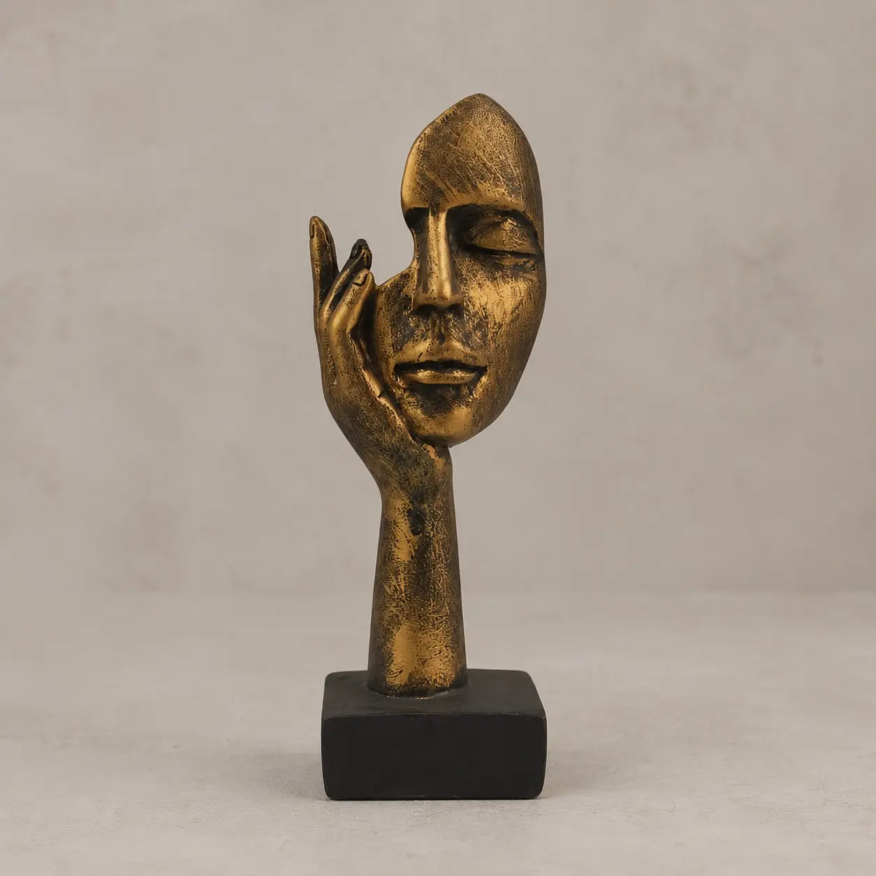 1PC Abstract Half-Face Statue, Vintage Modern Resin Face Sculpture, 3 Colors Available, Tabletop Decor for Living Room, Office, Entryway and Bookshelf, Abstract Figure Sculpture