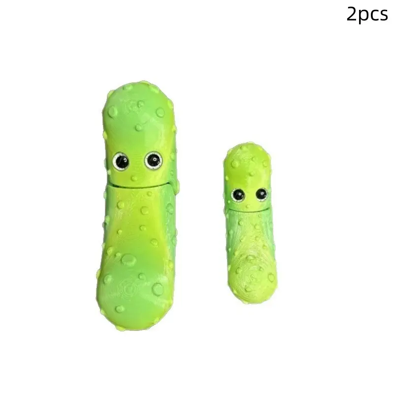 2pcs Magnetic Cucumber Man Figurines, 3D Printed Movable Mouth, Creative Desktop Decor, Fun Stress Relief Mini Ornament