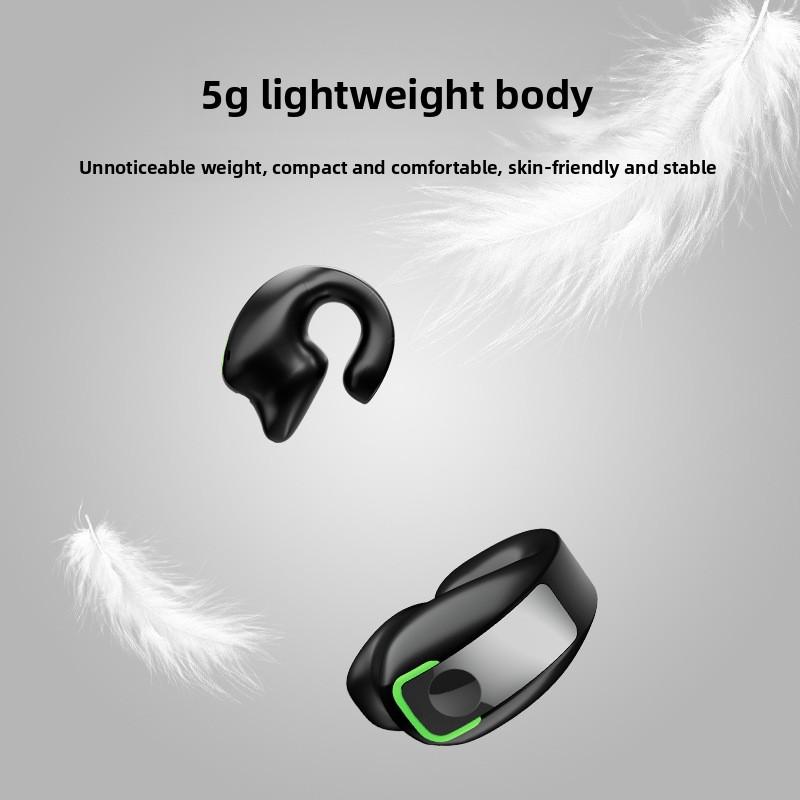 Single Ear Clip-On Bluetooth Earbud Non-In-Ear Pain-Free Wear Stereo Sound for Sports
