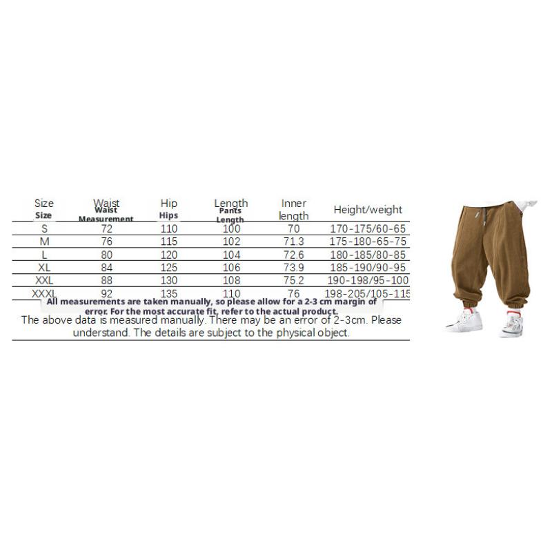 Kyn Apparel Fall Men's Casual Loose Drawstring Pants - Fashion High-End Hip-Hop Style Premium Corduroy - Trendy Cuffed Pants