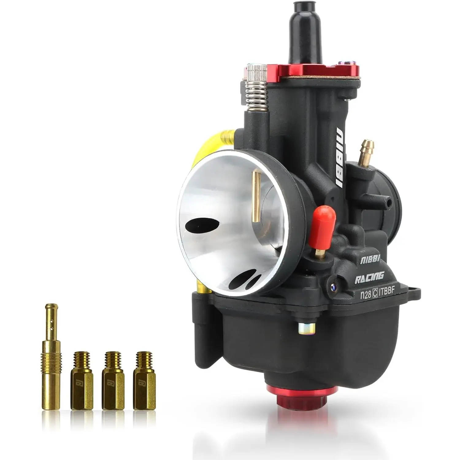 NIBBI Carburetor PWK28 fit Motorcycle Engine with 28mm Carb Jets for DirtBike MiniBike Pit Bike GY6 ATV