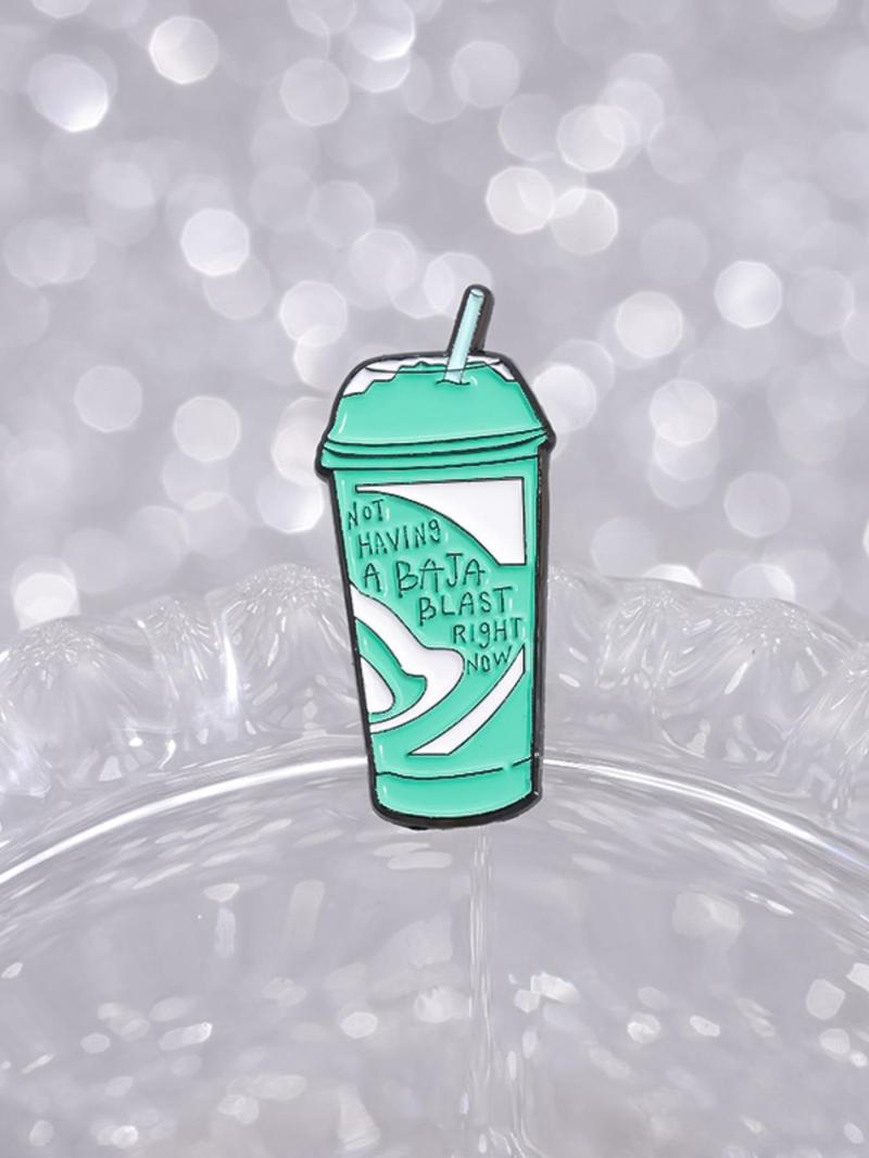 Creative Drink Cup Design Brooch Pin, Durable Metal Pins, Cute Fashion Alloy Badge for Women & Men for Party, Daily Clothing Decor, Trendy All-match & Exquisite Brooch for Birthday Gift, Charms, Jewelry
