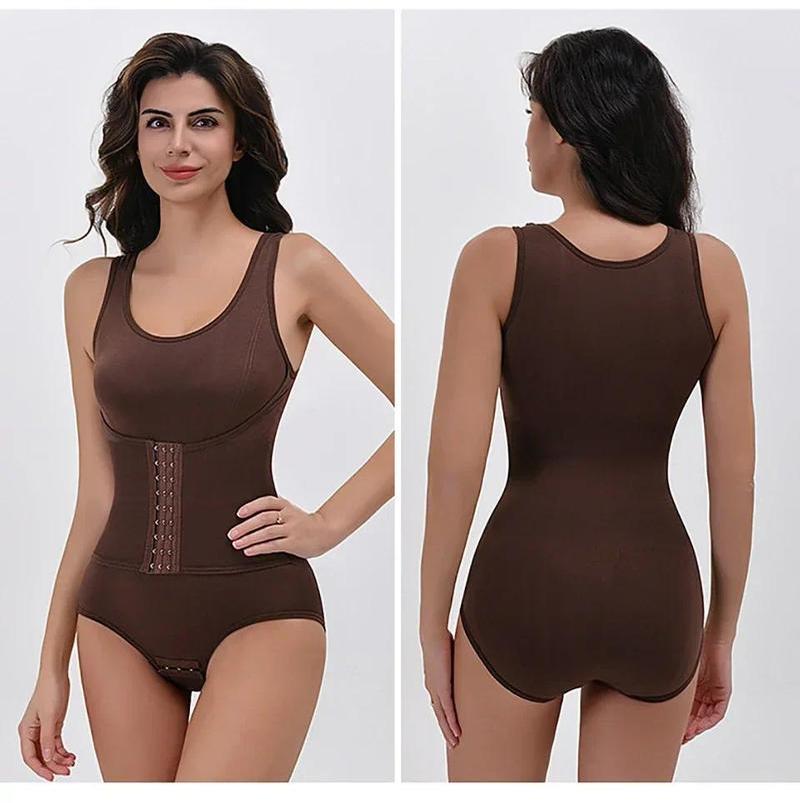 Women Zipper Bodysuit Shapewear For Daily Wear And Posture Support, Integrated Belt Body Shaper Top With Tummy Control, Waist Support, Firm Compression