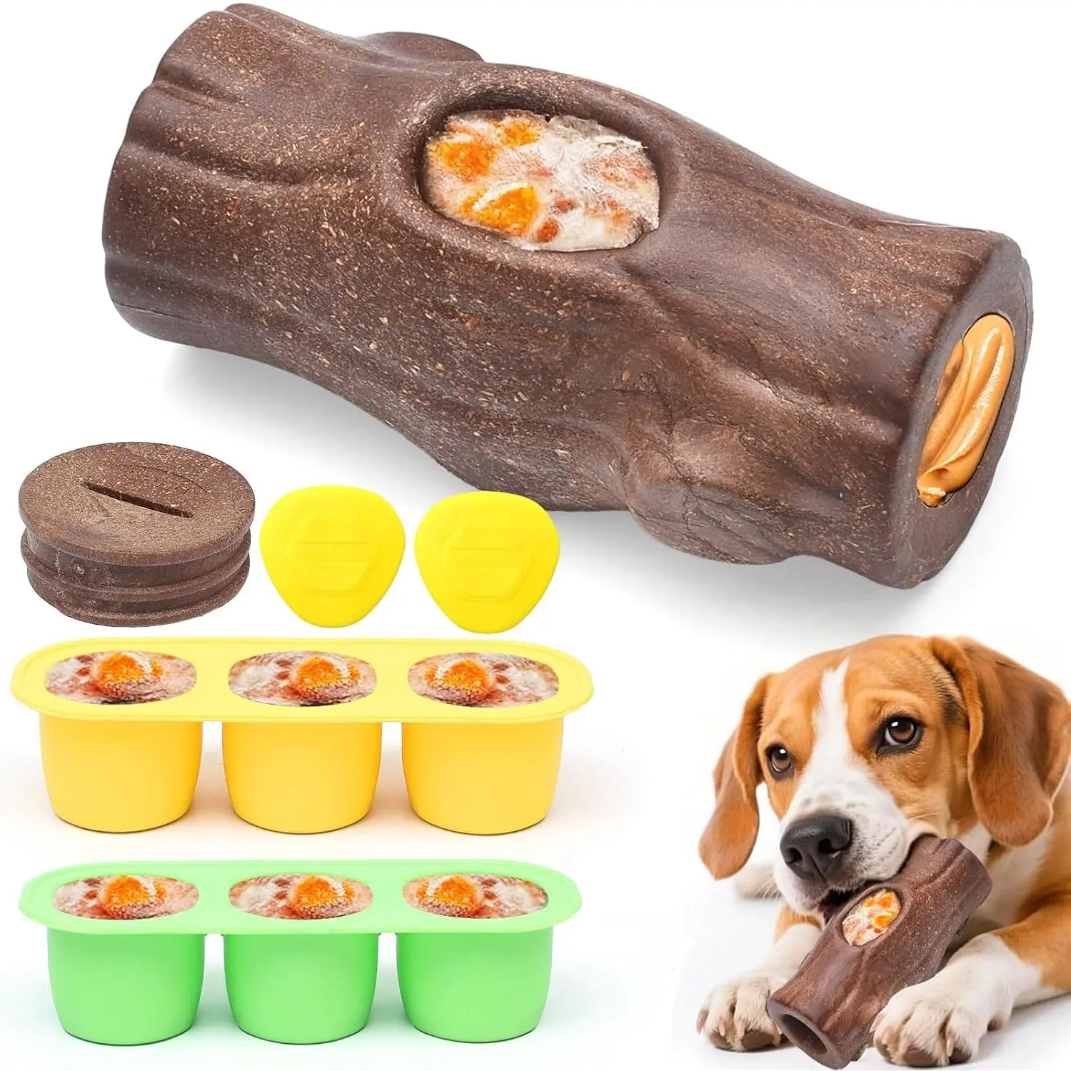 Toys for Aggressive Chewers, Interactive Indestructible  Toys to Keep Them Busy, Durable  Frozen   for Large & Medium Dogs, Reduces  & Extends Playtime, Brown