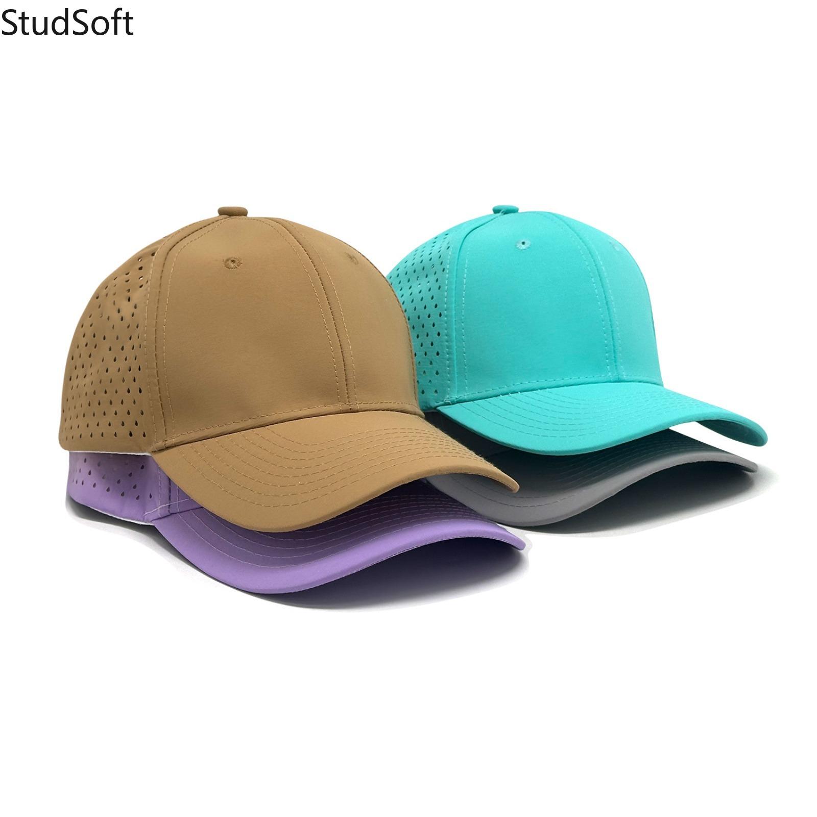 Solid Color Golf Baseball Cap for Men Women, Waterproof Laser Perforated Breathable Hat, Quick Dry Outdoor Sun Protection Adjustable Cap
