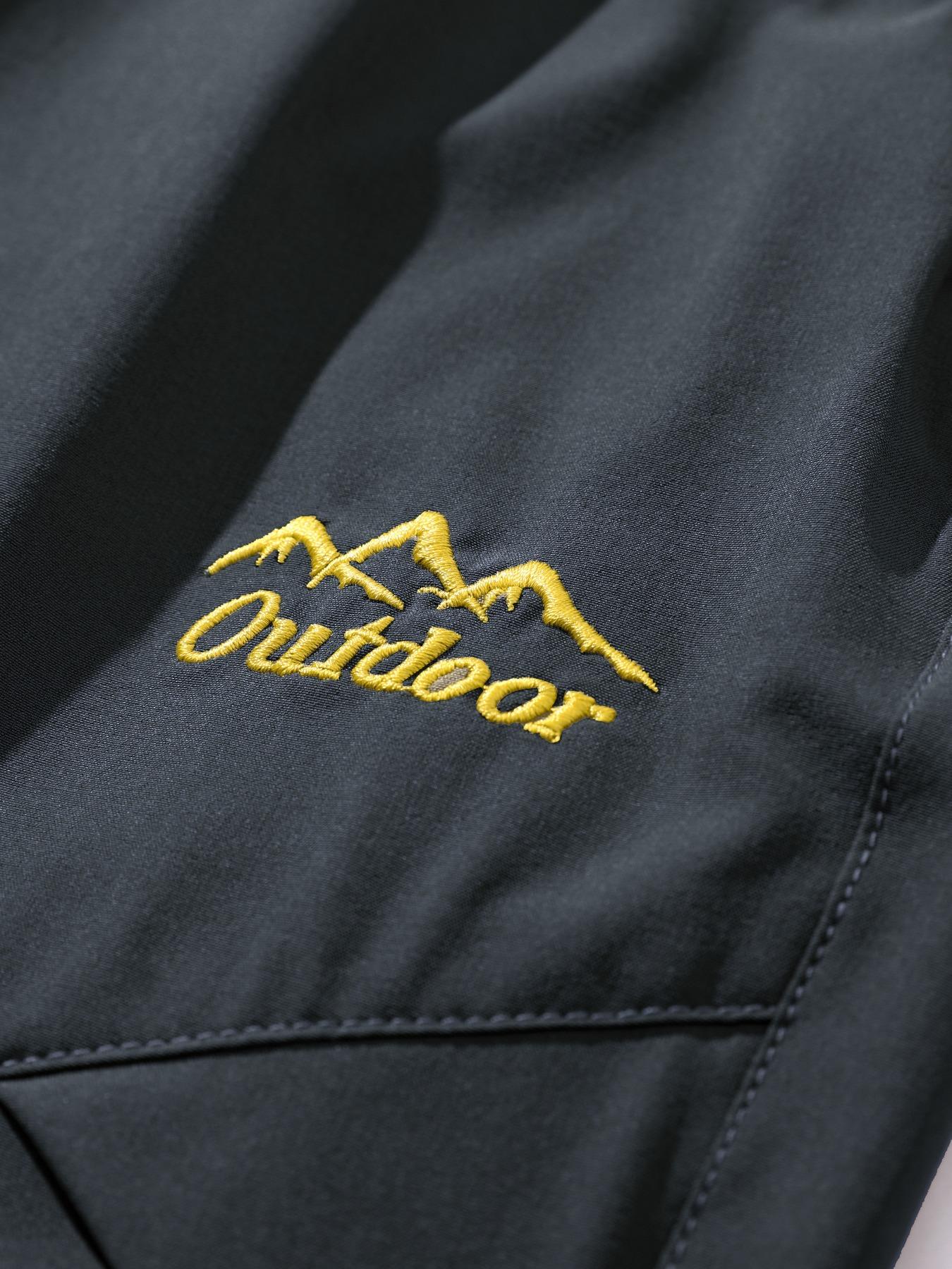 Men's Zipper Design Pocket Waterproof & Windproof Outdoor Pants, Regular Fit Casual Detachable Leg Comfy Trousers for Outdoor Activities, Men's Bottoms for All Seasons