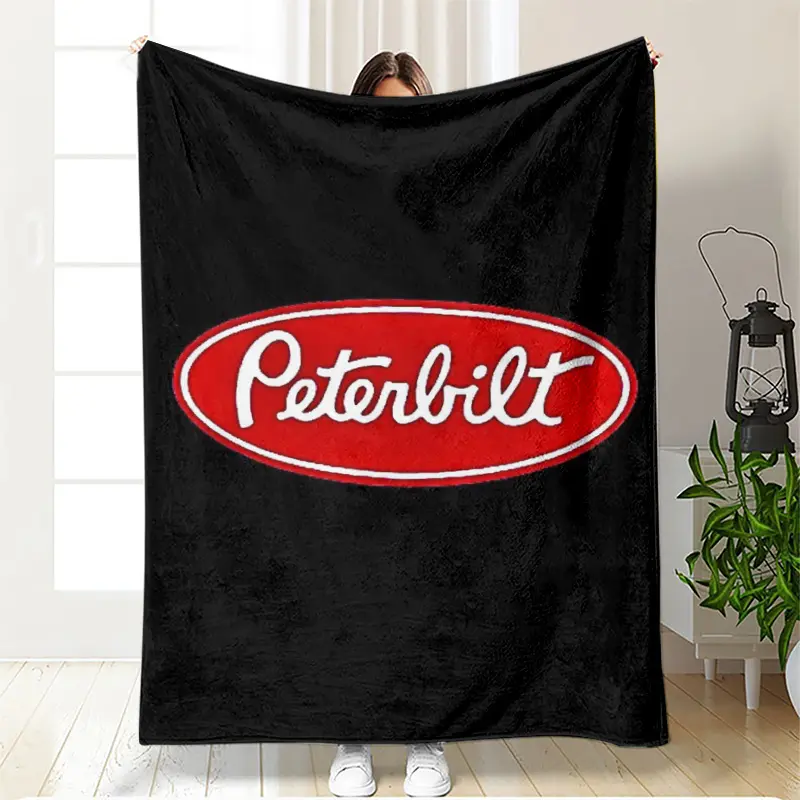 Heavy Duty PETERBILT Themed Printed Logo Blanket - Versatile, All-Season Lightweight Comfort for Sofa, Bed, Office - Ideal Gift