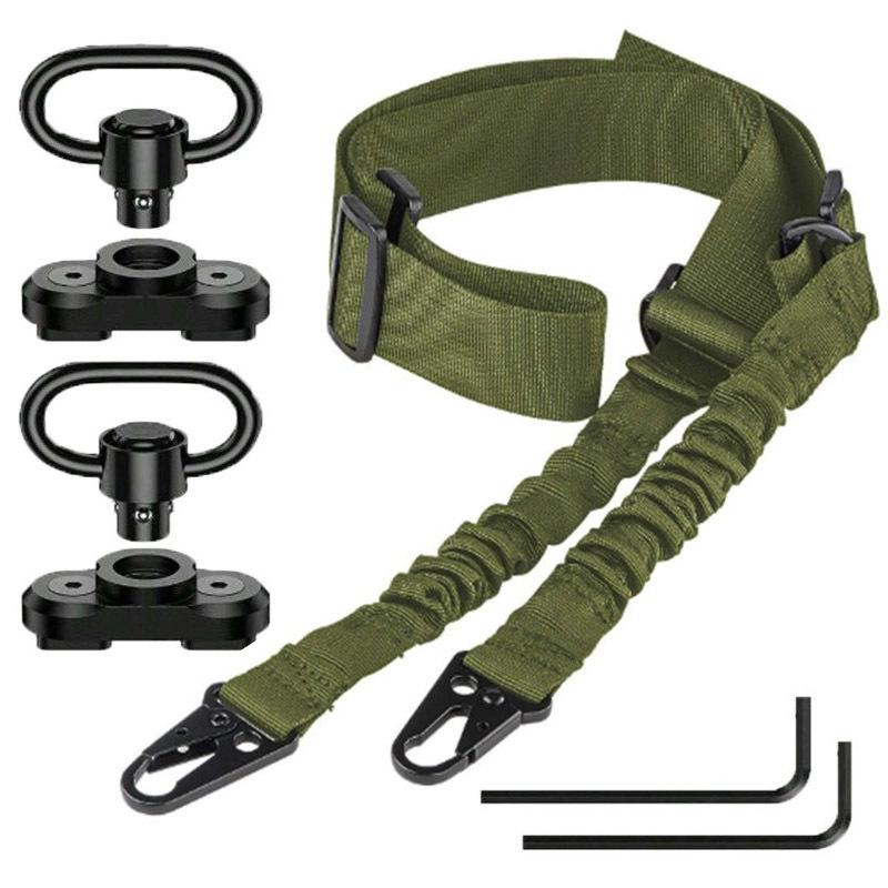 Tactical Gun Sling, 1 Set Adjustable Length Elastic Buffer Gun Sling with 360° Rotation Hook, Universal Adaptation, Outdoor Activities, Sports