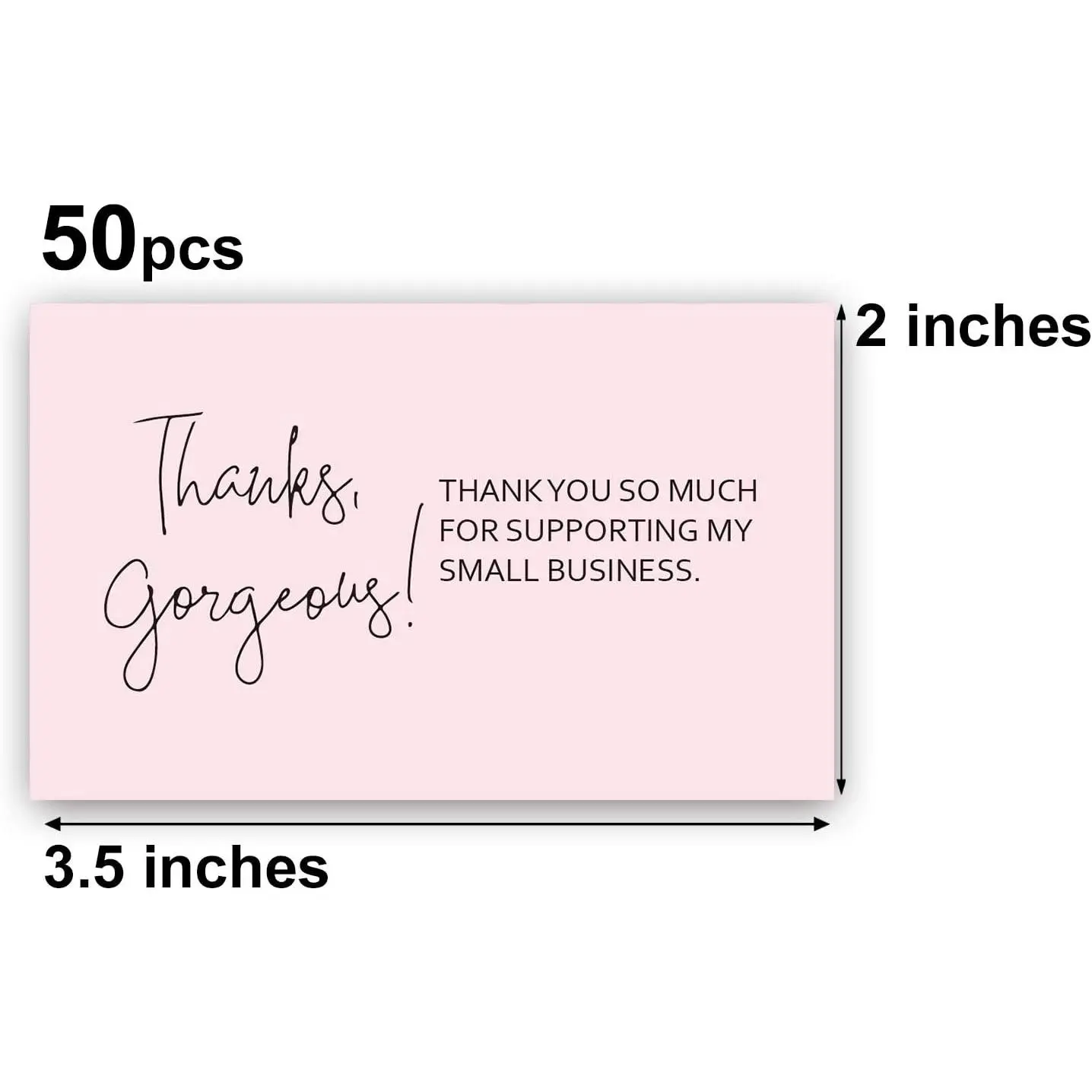 50 Thank You for Supporting My Small Business Cards, Appreciation Note Cards, Package Insert for Purchase Order for Small Business Owners, Thanks Gorgeous Feminine Design, 3.5 x 2 Inches.