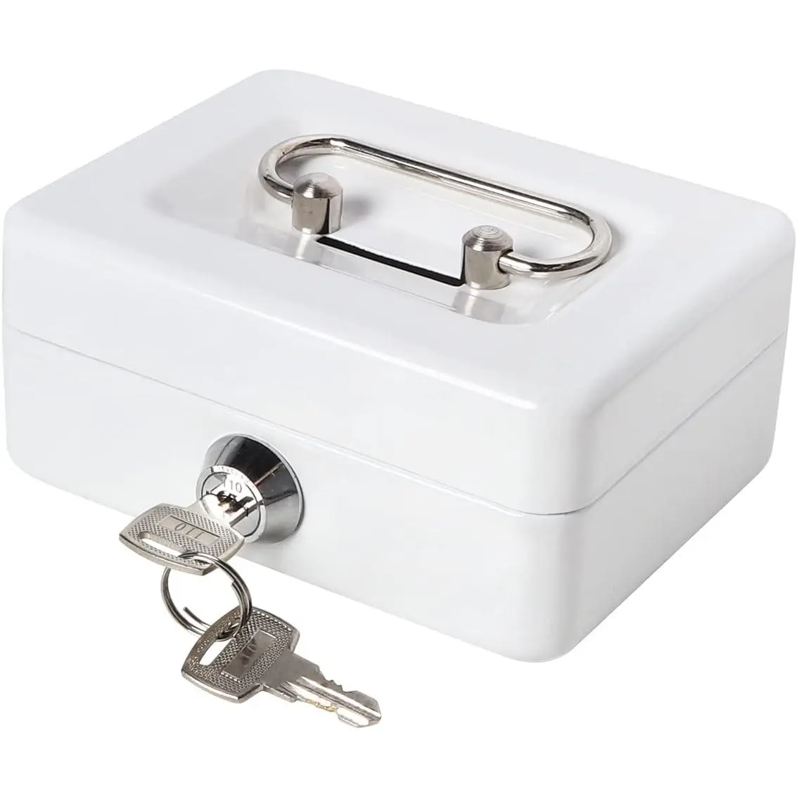 Synthetic Small Metal Lock Box with Lock Slot - Secure Storage for Adults, Red (SMCB0303N)
