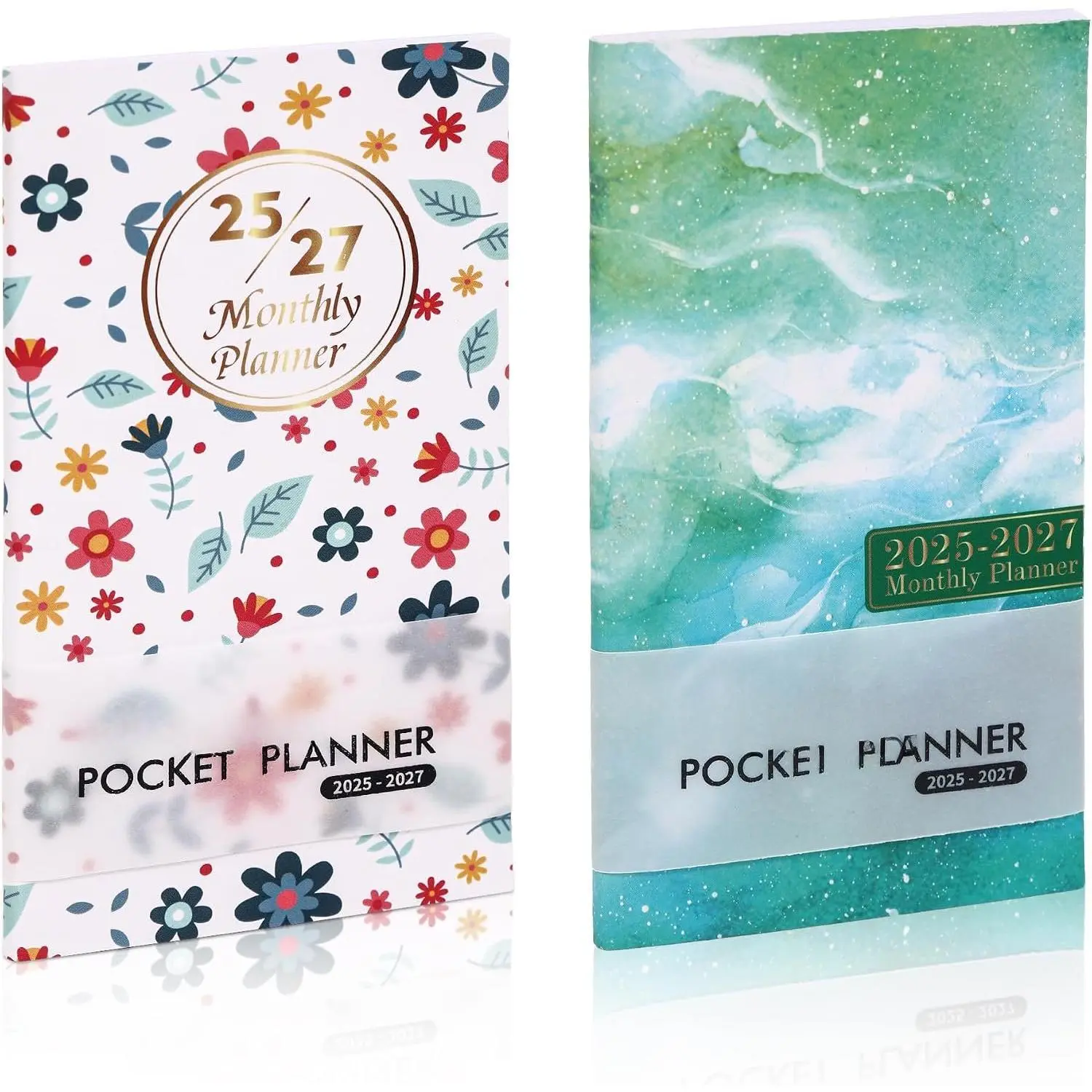 2026-2027 Pocket Monthly Planner 2 Year Small Size Mini Pocket Planner Academic With Daily Quotes Hardcover Agenda Book  Organizer for Purse,Planning, Organizing, and Office Use 1 count Green