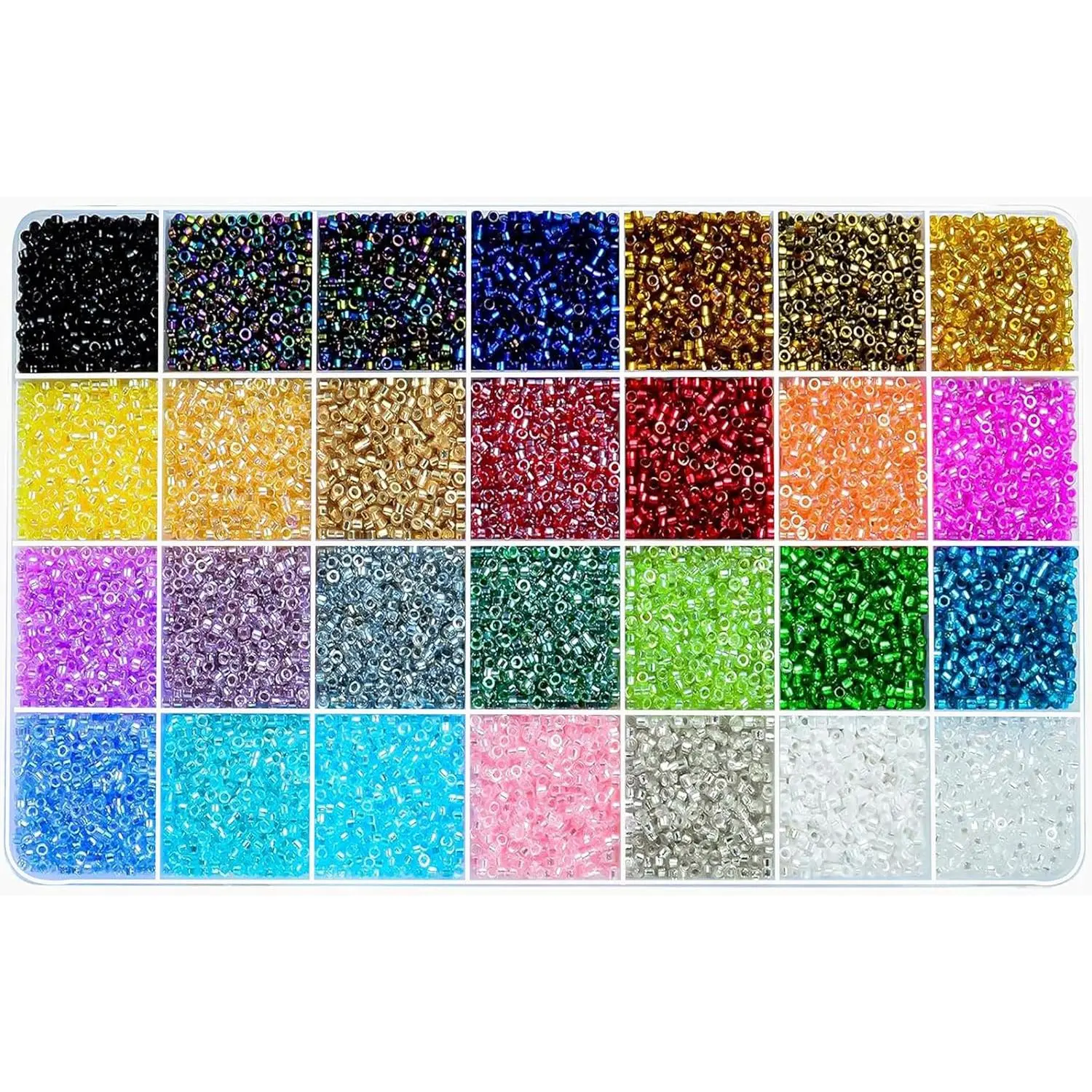14000 count 2.5mm Glass Seed Beads Kit with Large Hole, 28 Colors Uniform Beads for  Making Supplies, DIY Crafts Bracelets Necklaces Earrings  Making Kit