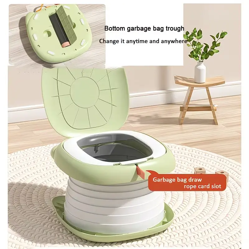 1pc Portable Foldable Travel Toilet for Car, Emergency Potty, Potty Trainer, Travel Potty Chair for Toddlers, Kids Training Toilet with Storage Bag, Suitable for Outdoor & Indoor Use, Potty Training for Boys & Girls (Garbage Bags Included)