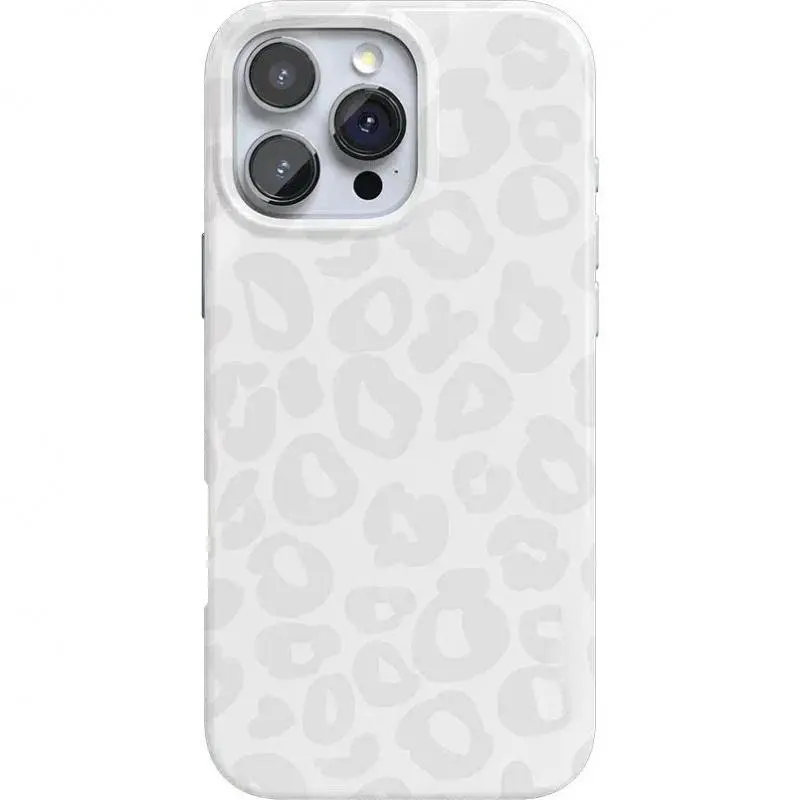 Chic Leopard Print White Snow Leopard Phone Case - Protective Cover with Protection for Smartphones, Mobile Phone Accessories