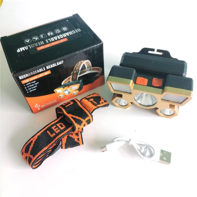 Rechargeable USB LED Headlamp, 1 Count Portable Adjustable Head-mounted LED Light For Outdoor Camping Fishing,Solocamping, Bikepacking, Glamping