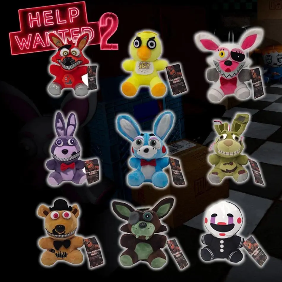 FNAF 18CM Plush Toys Bonnie Bear Foxy Cartoon Stuffed Dolls Freddy Kids Cute Game Doll Gifts