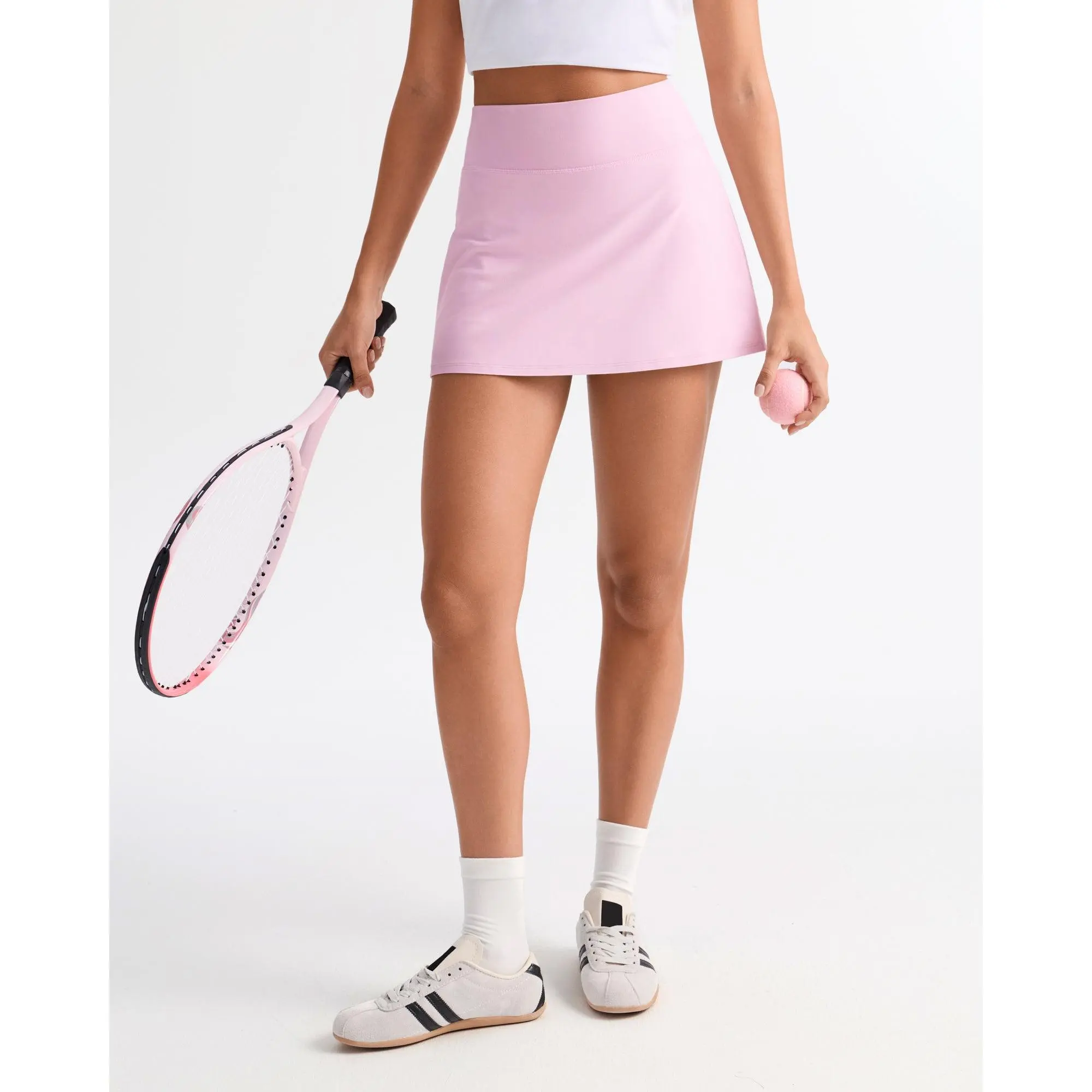 SOLBRACE Women's High Waist A-Line 2-in-1 Skort, with Built-in Shorts with Side Pockets,Soft Breathable Lightweight Quick-Dry Fabric, Tennis Golf Workout Casual Daily Wear