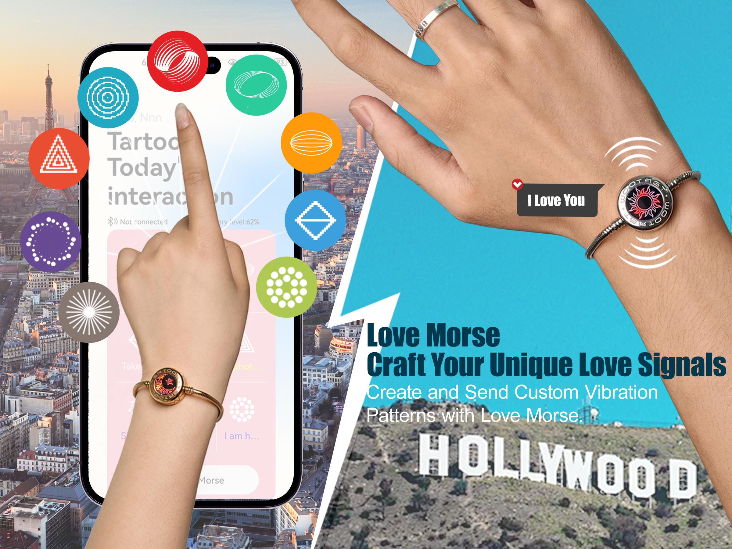 Tartoow Smart Touch Bracelets for Couples Long Distance Vibration Light Up  Love Morse Gifts for Girlfriend - TikTok Shop