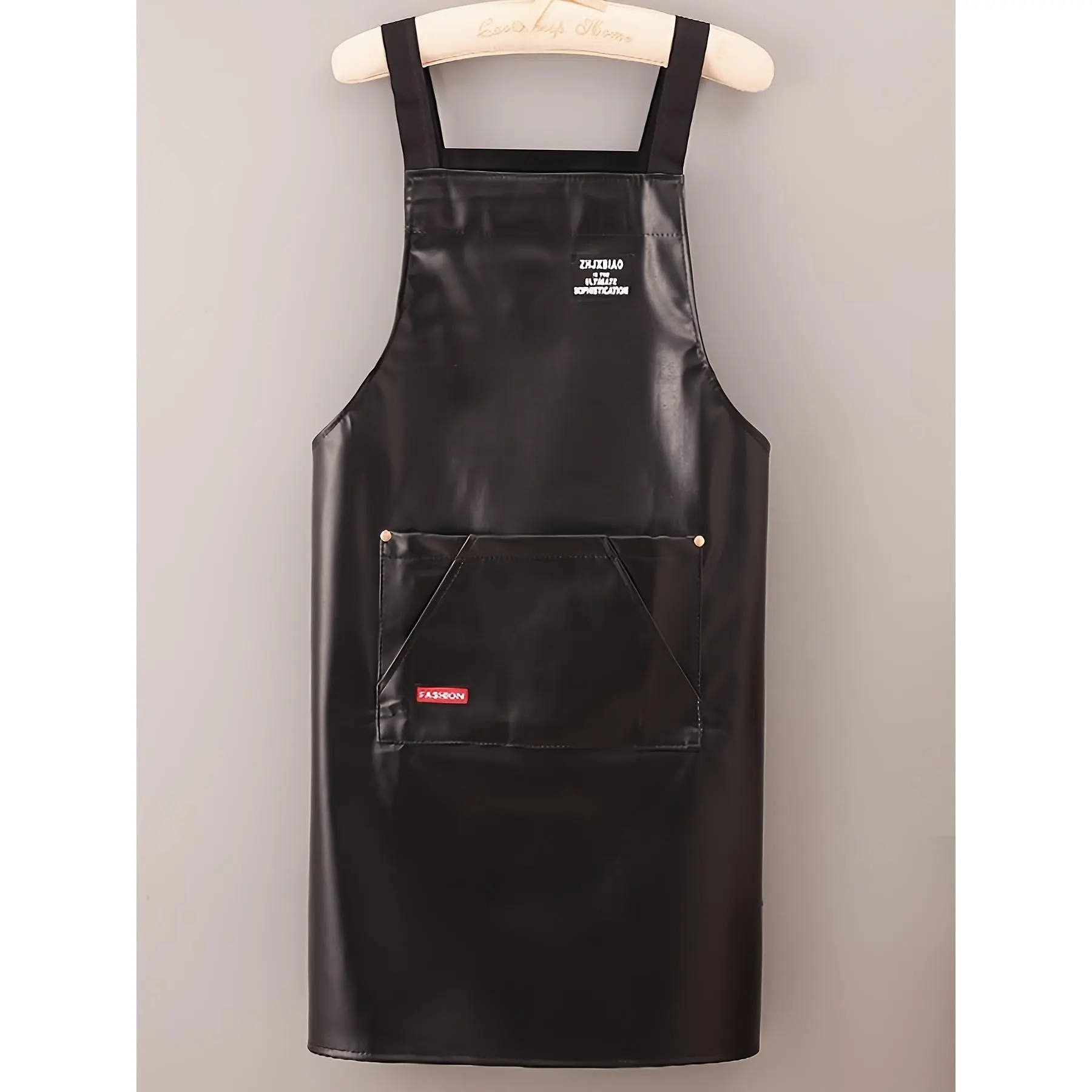 Men's Kitchen Apron, Soft Leather Catering Apron for Restaurants, Cafes, Barbershops, Workwear, Outdoor BBQ, Woodworking Protective Waist Apron
