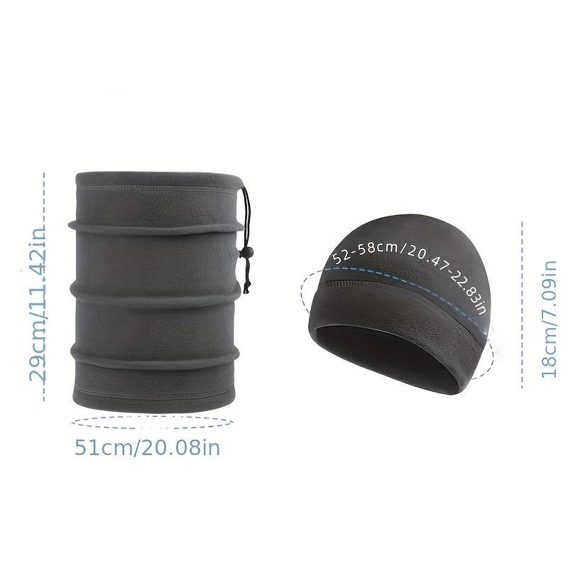 Men's Winter Windproof Balaclava & Beanie Set - Full Face Mask & Knit Hat with Flag Patch-like Strips, Multi-Color Options (Brown/Black/Blue/Dark Grey) for Skiing, Snowboarding, Cycling - Cold Weather Outdoor Gear, Thermal Wear For Men, Neck Warmer