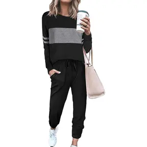 Womens 2 Piece Sets 2026 Long Sleeve Tops High Waisted Sweatpants Lounge Set Fall Fashion Travel Outfits