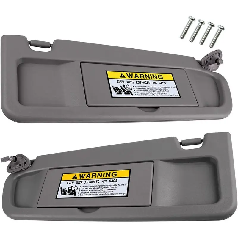 Plastic Car Sun Visors, Atlas Gray Pair Set Compatible with Honda Civic 2006-2011, Left Driver/Right Passenger Side, 83280-SNA-A01ZA, 83230-SNA-A01ZA, Driver/Passenger