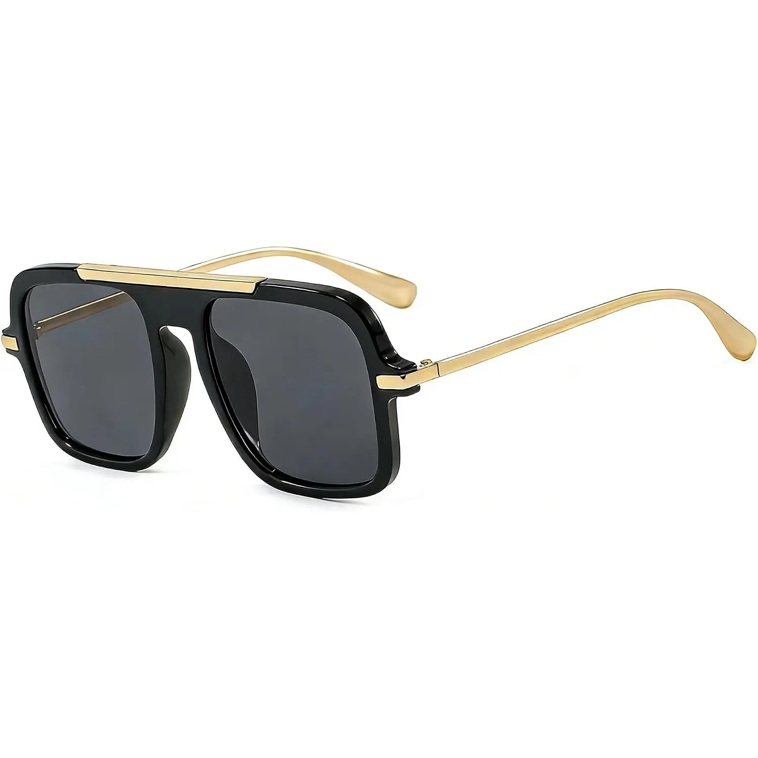 Retro Square Aviator Sunglasses for Women Men 70s  Big Frame Sun Glasses