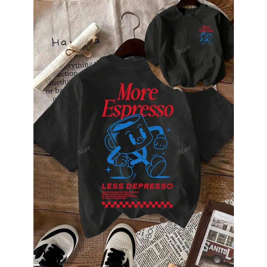 Vintage More Espresso Coffee Club Graphic Short Sleeve Round Neck Casual T-Shirt ,Unisex Graphic Casual Short Sleeve Crew Neck,Shirt for Men & Women, Gift for Her and Him Unisex T-shirt For Man And Woman, Tshirt, Streetwear Style, Retro Vintage Y2k