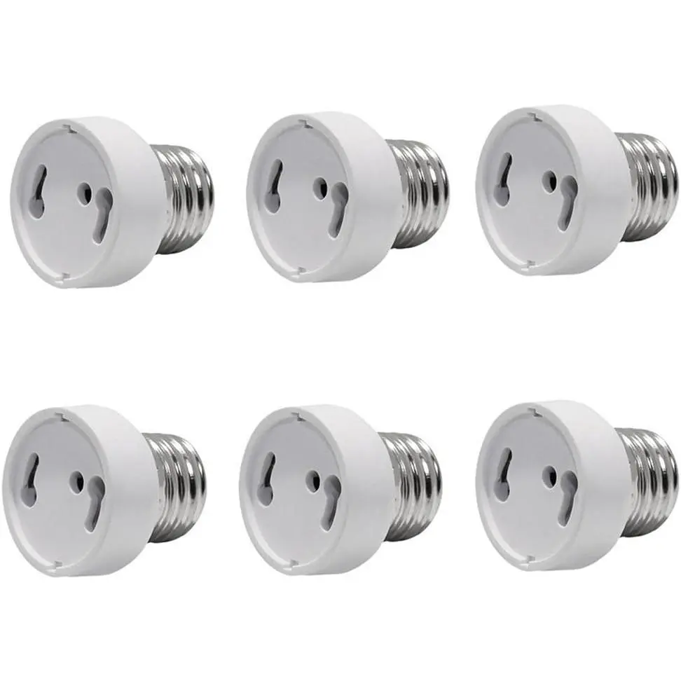 6 count E26/E27 to GU24 Adapter - E26/E27 Edison Screw to GU24 Bayonet Base Bulb Socket Adapter Converter (6PCS)