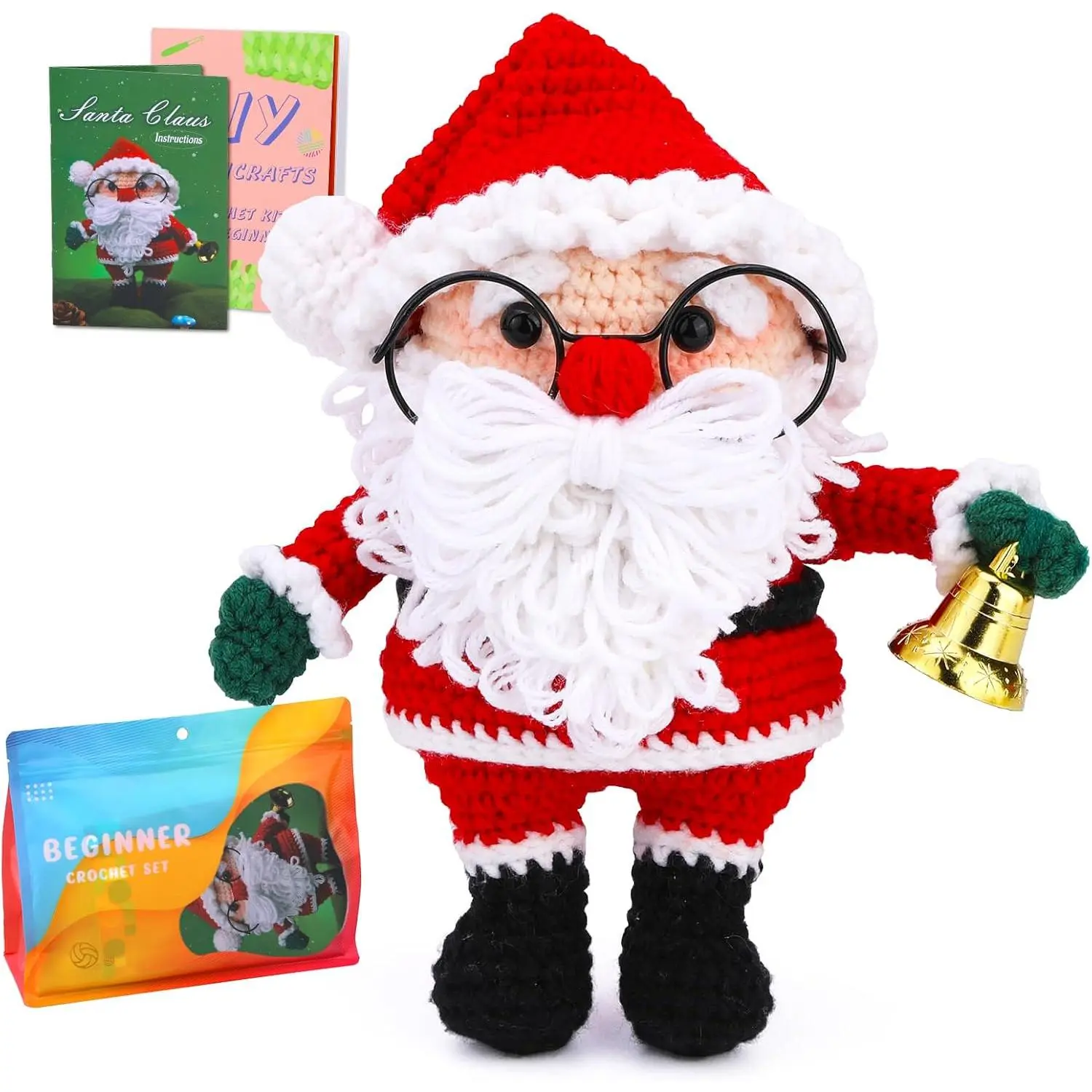 Crochet Kit for Beginners, Santa Claus Amigurumi with Video Tutorials
