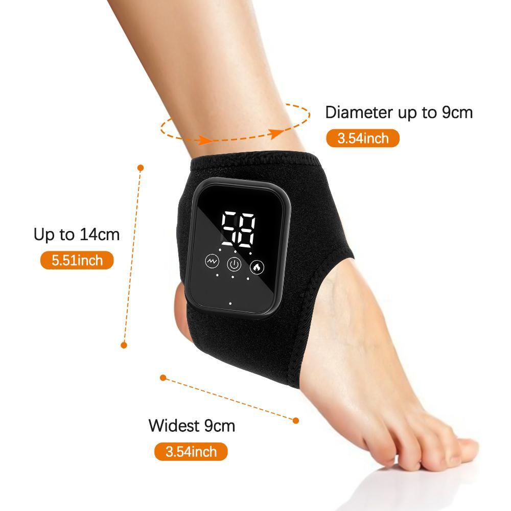 Ankle Massager with Heat Therapy, 3 Levels, Touchscreen Control, 15-Min Timer, Lithium Ion Battery, Vibration Machine, Ideal Gift for Family & Friends