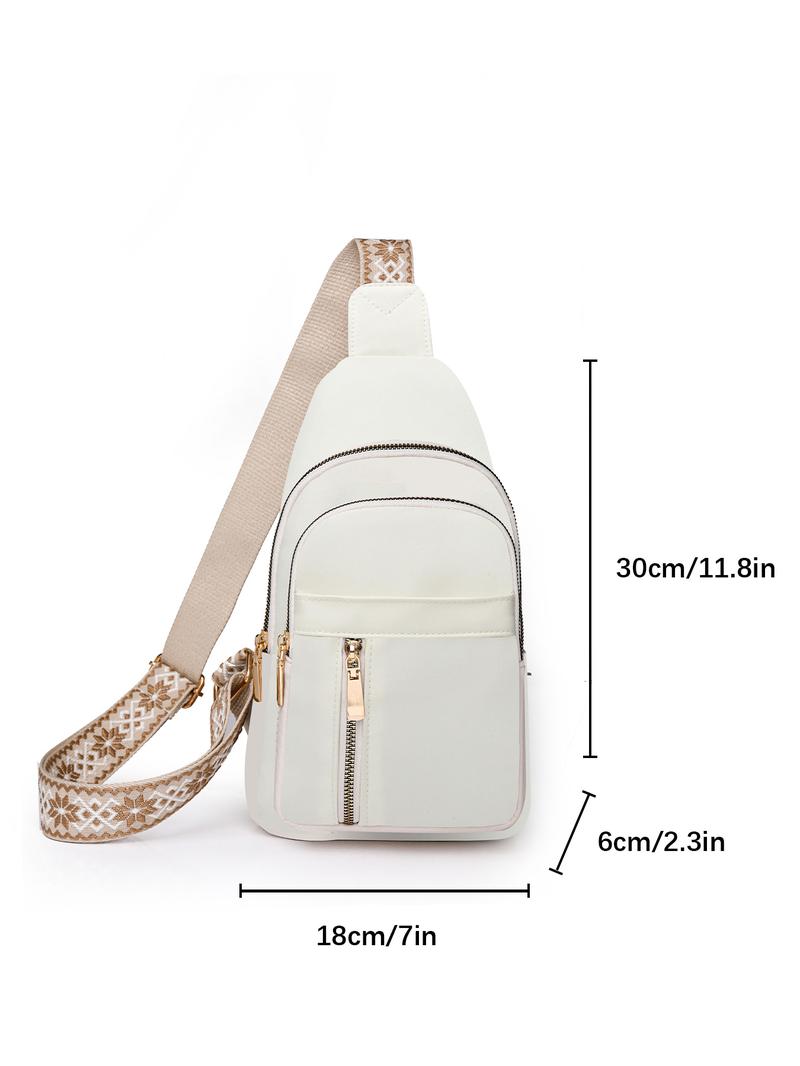 Fashionable Zipper Chest Bag, Casual Versatile Adjustable Crossbody Bag for Women, Lightweight Phone Bag, Trendy All-match Sling Bag, Adjustable Strap Bag for Daily Used